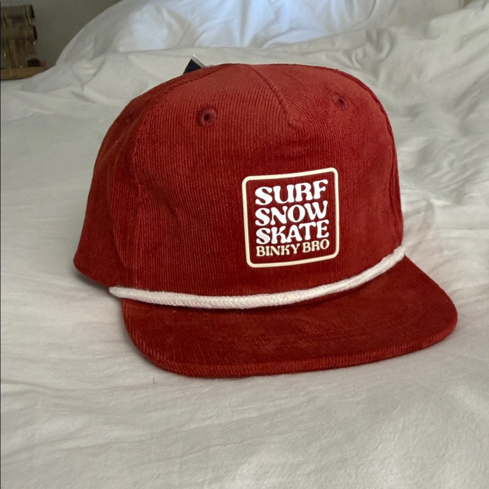 Binky Bro Kids Corduroy Cap in Rust Red